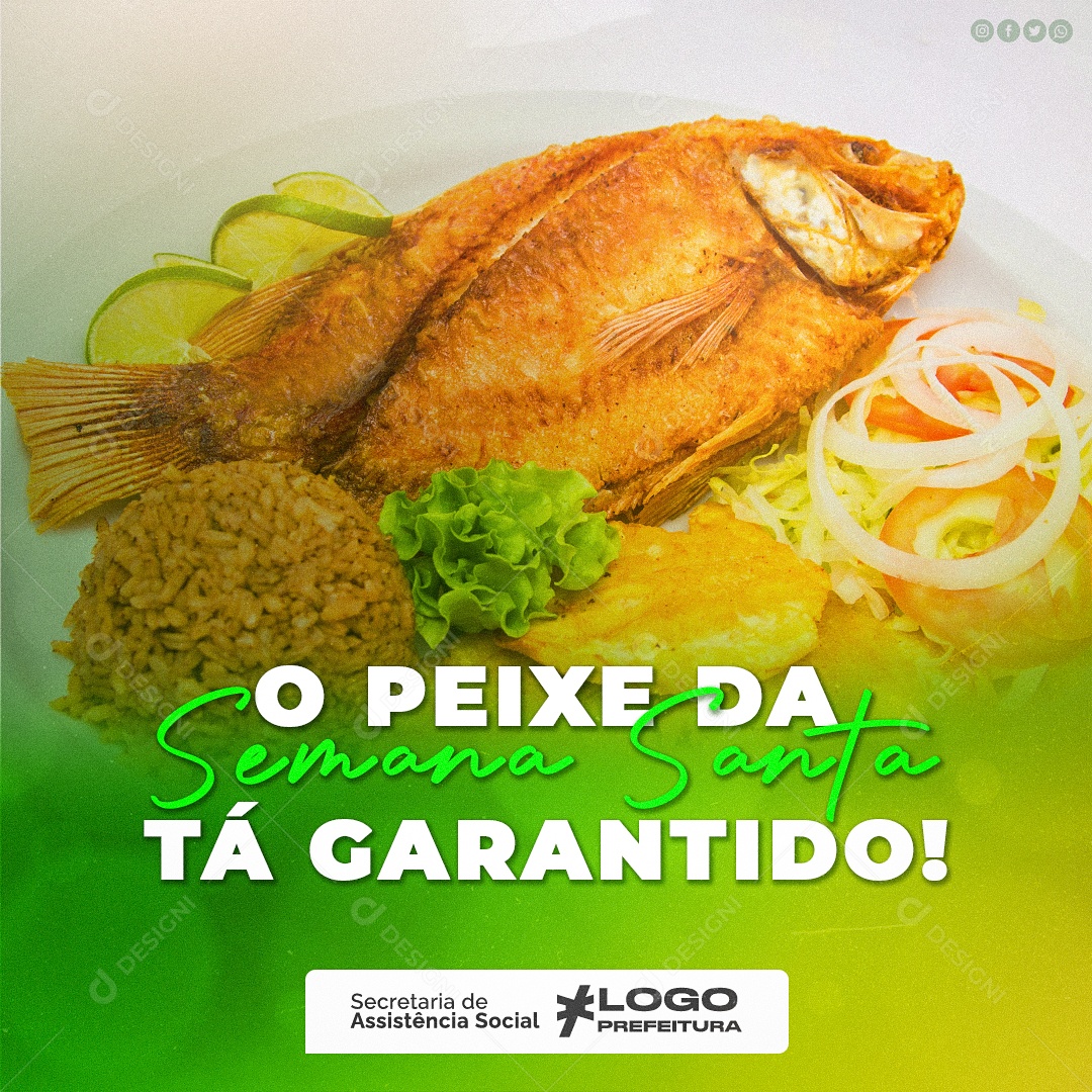 Social Media O Peixe Da Semana Da Santa PSD Editavel
