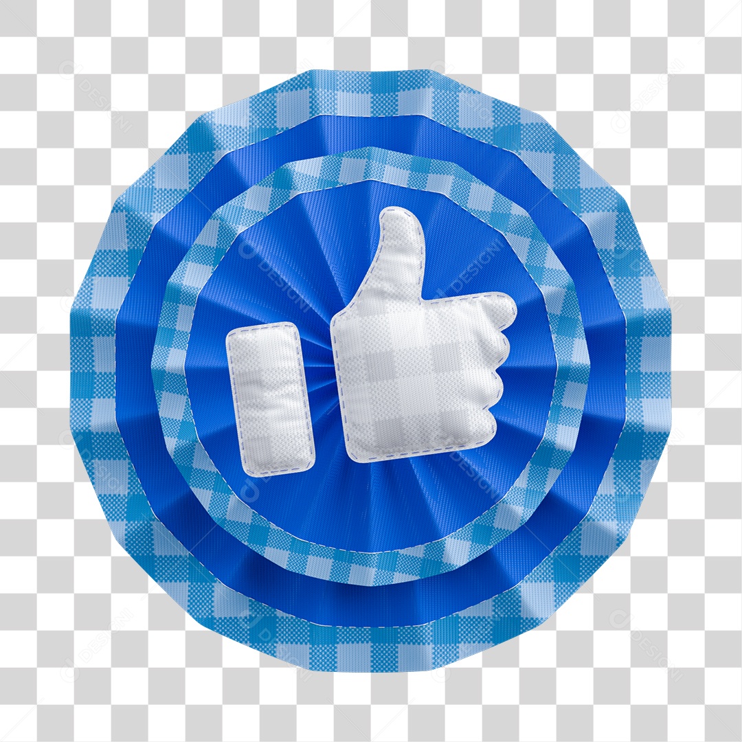 Elemento 3D Para Composição Bandeira de Like do Facebook PNG Transparente
