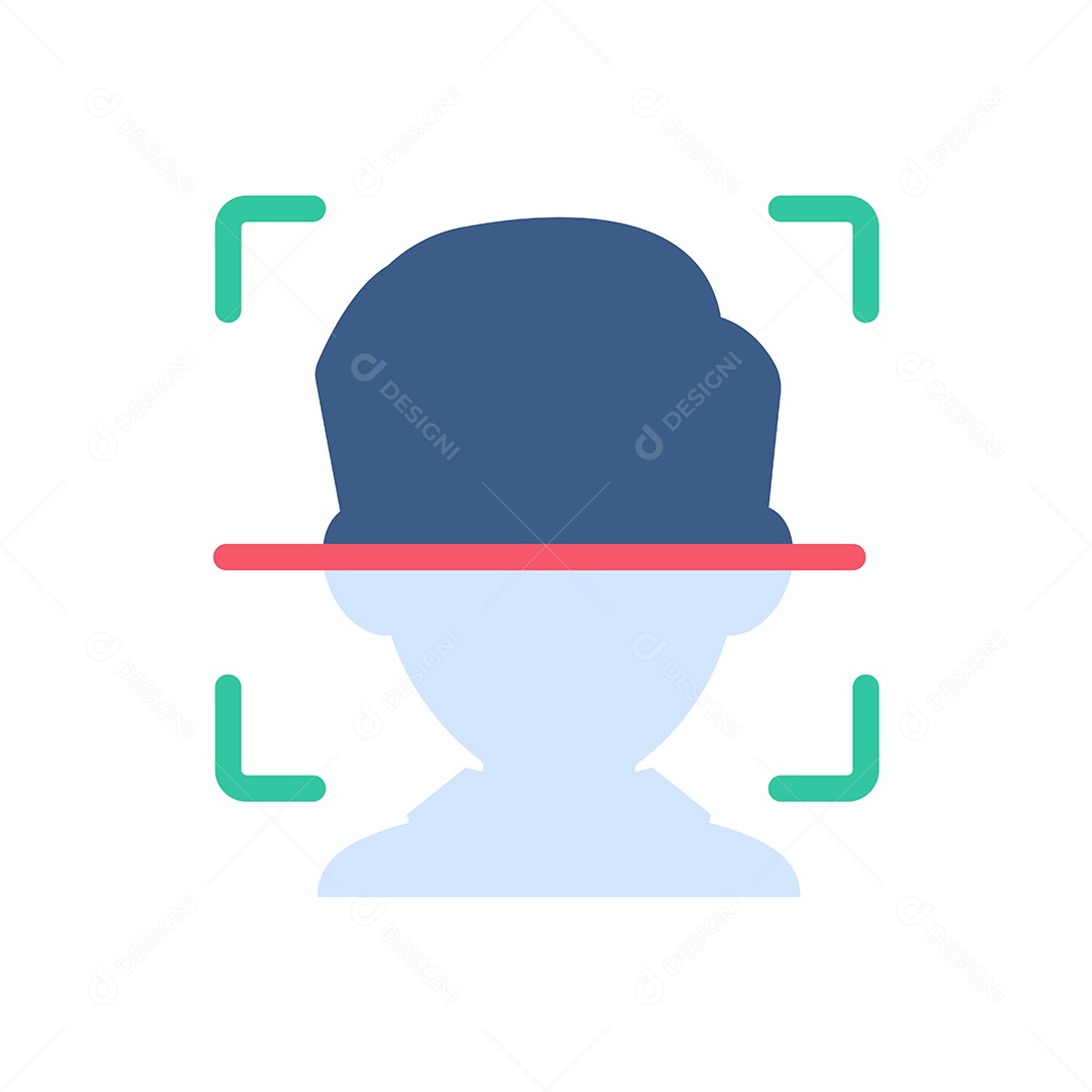 Autenticação Por Reconhecimento Facial Para Acessar Proteção De Privacidade Vetor EPS