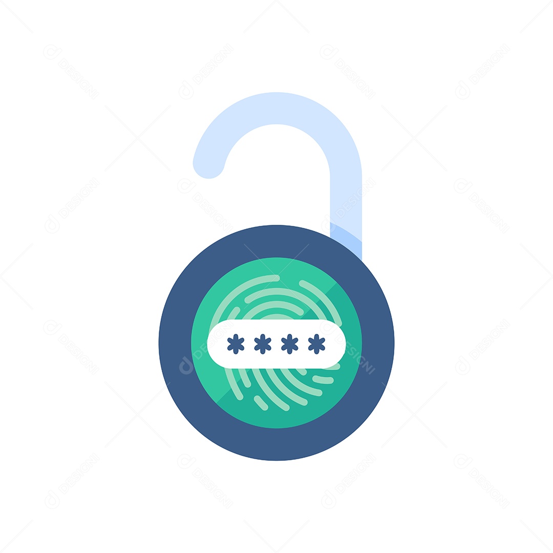 Cadeado Com Tecnologia De Autenticação e Digital Proteção De Privacidade Vetor EPS