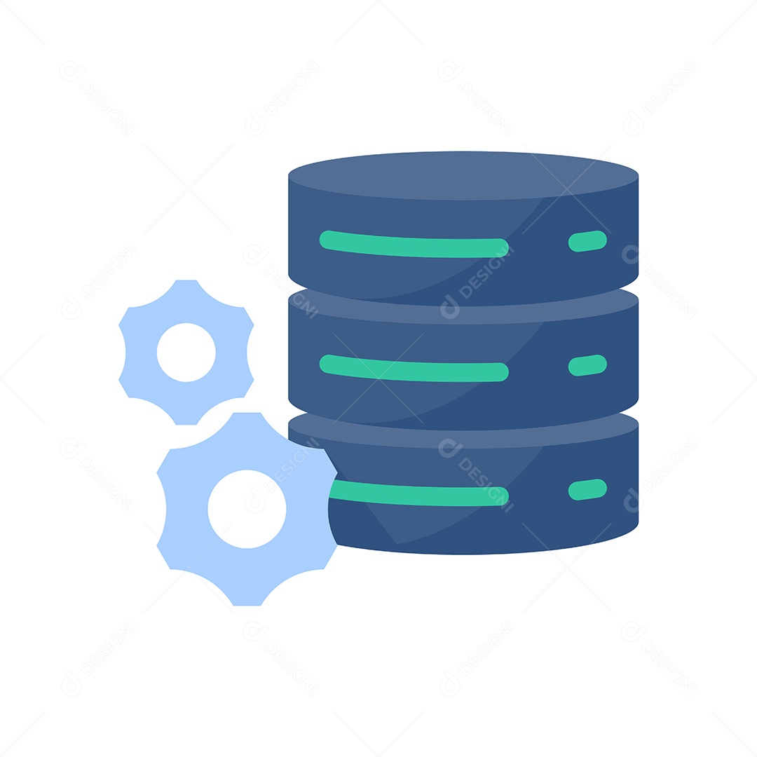 Banco De Dados Para Armazenar Dados Na Nuvem Desenho Vetor EPS