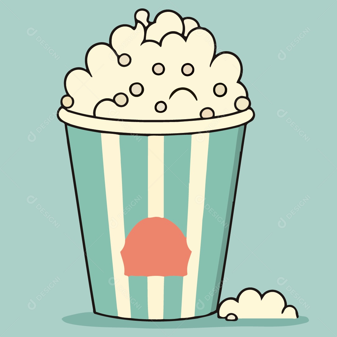 Desenho De Balde De Pipoca Ilustração Vetorial EPS
