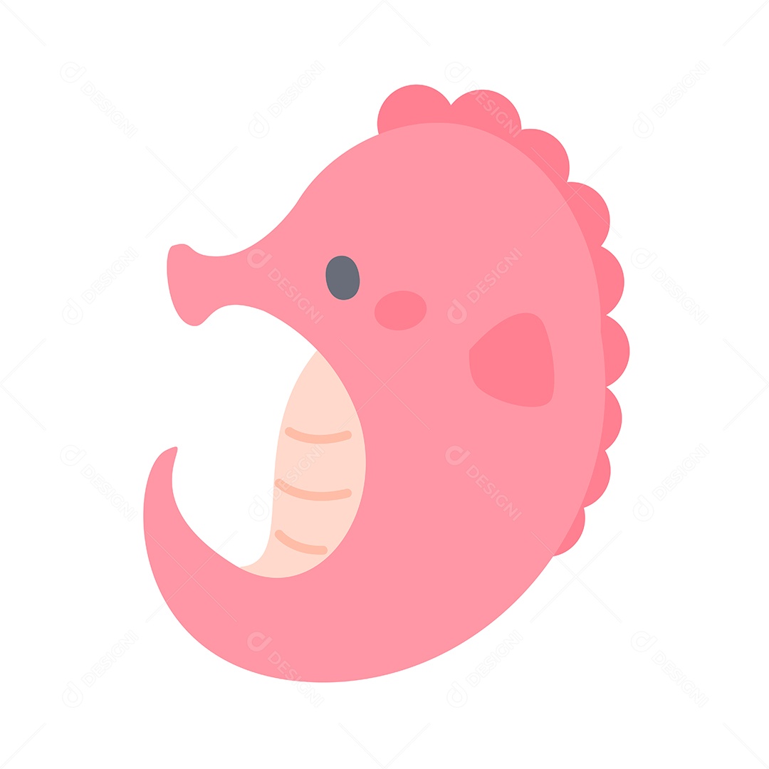 Desenho De Cavalo Marinho Animal Aquático Vetor EPS