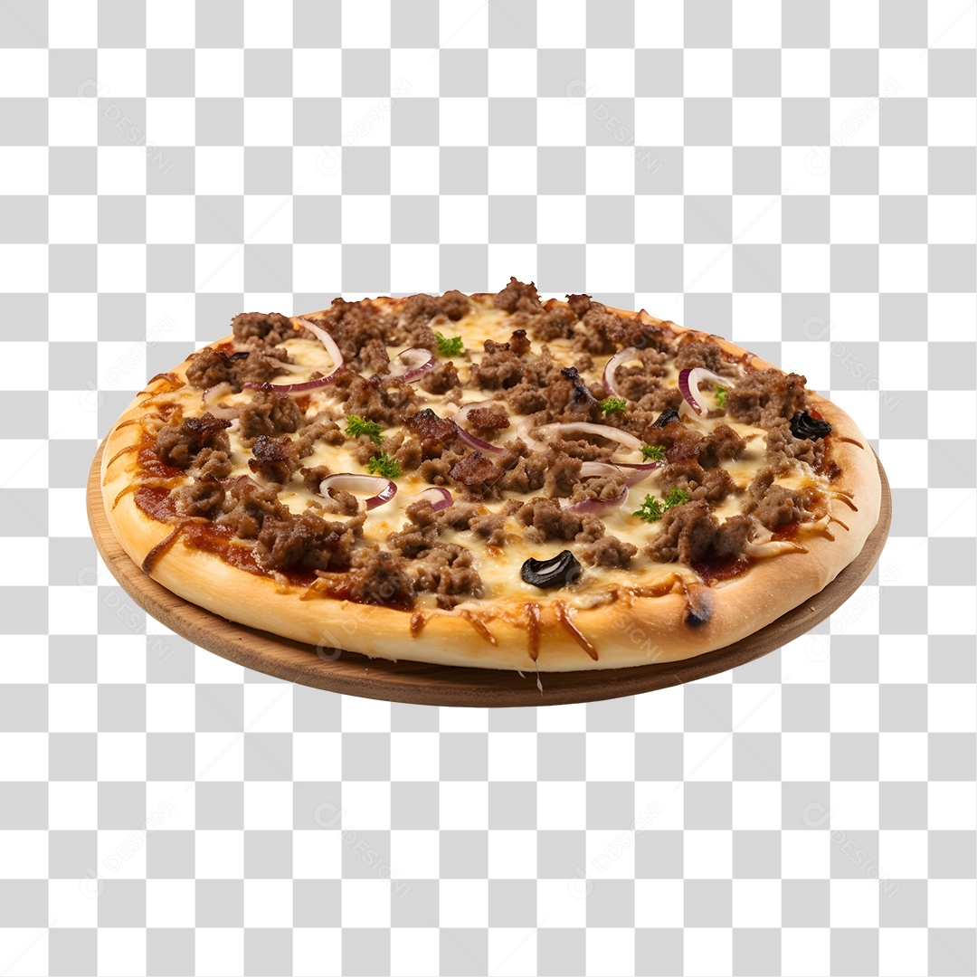Deliciosa Pizza Tabua De Madeira PNG Transparente