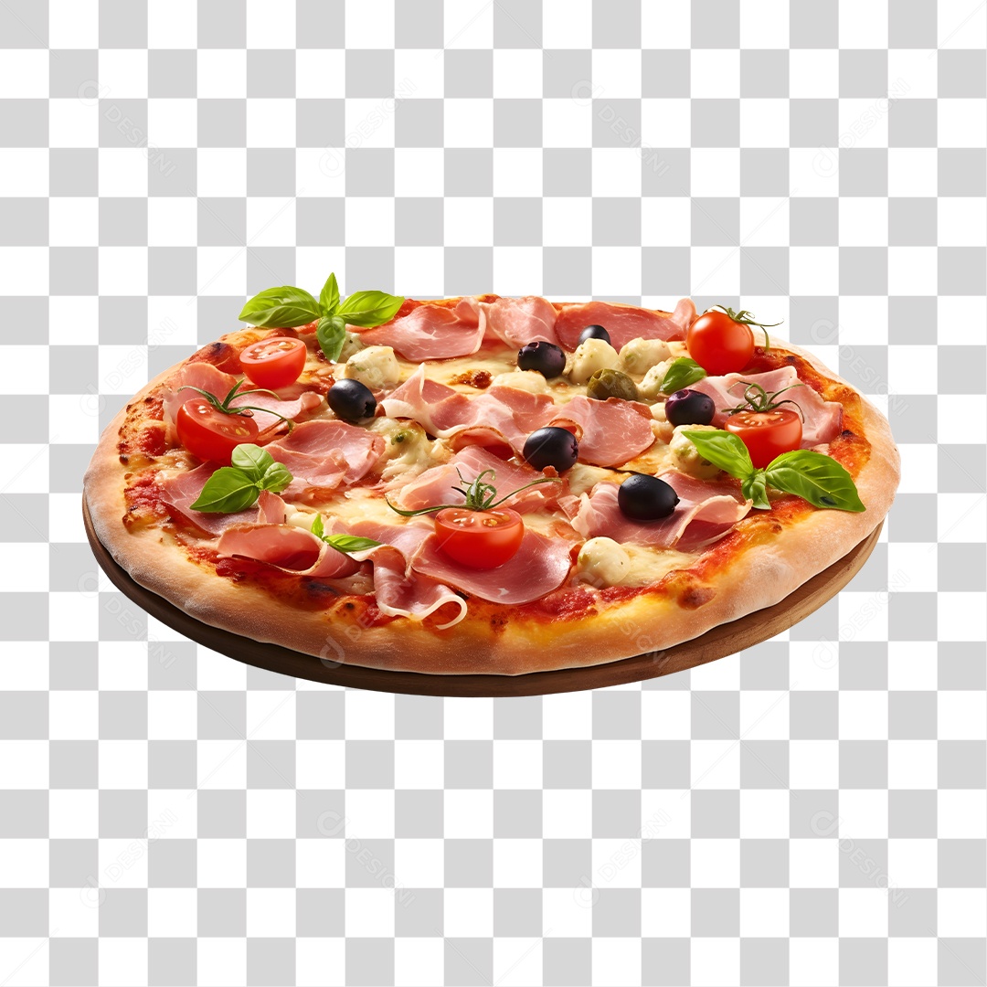 Deliciosa Pizza Tabua De Madeira PNG Transparente