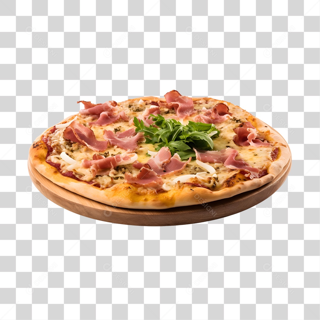 Deliciosa Pizza Tabua De Madeira PNG Transparente