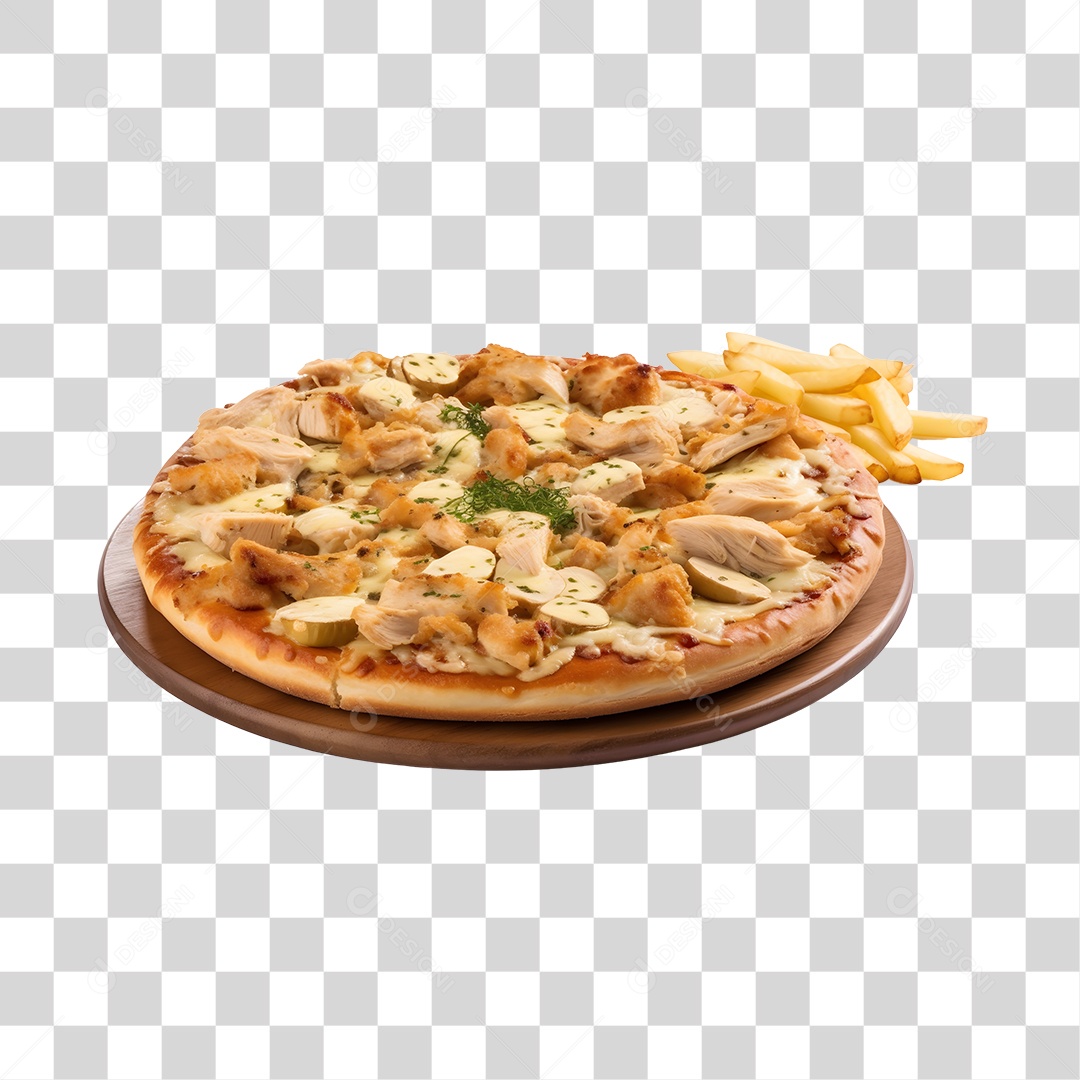 Deliciosa Pizza Tabua De Madeira PNG Transparente