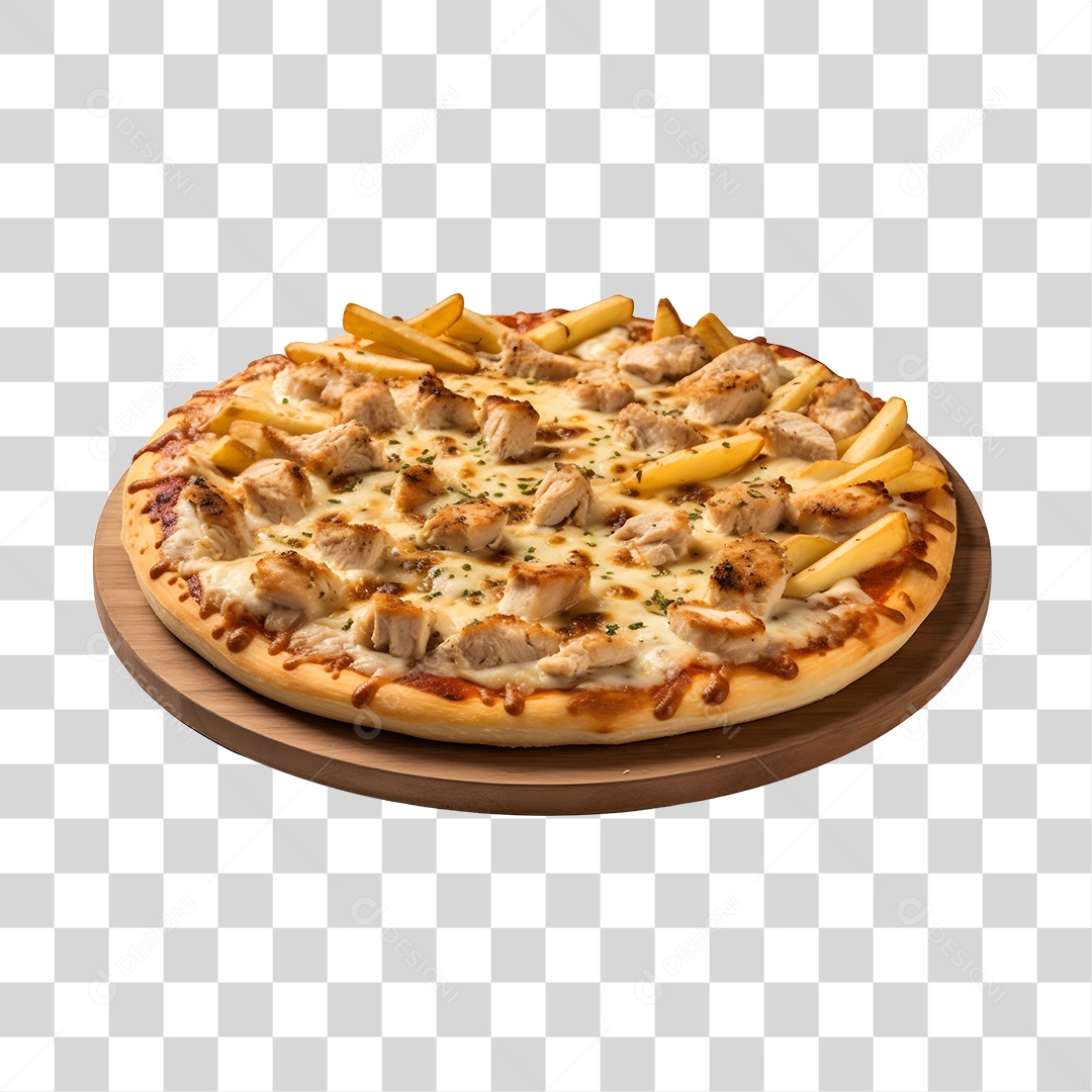 Deliciosa Pizza Tabua De Madeira PNG Transparente
