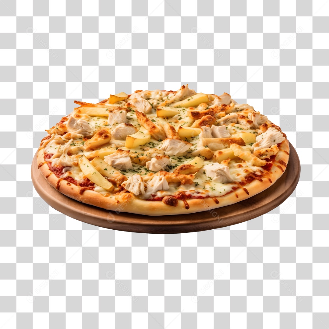 Deliciosa Pizza Tabua De Madeira PNG Transparente