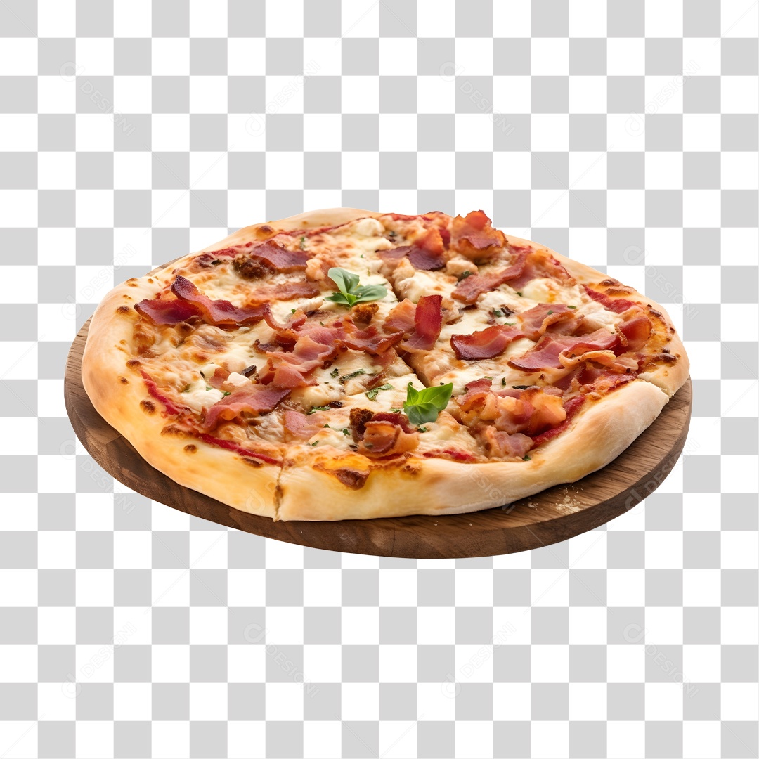 Deliciosa Pizza Tabua De Madeira PNG Transparente