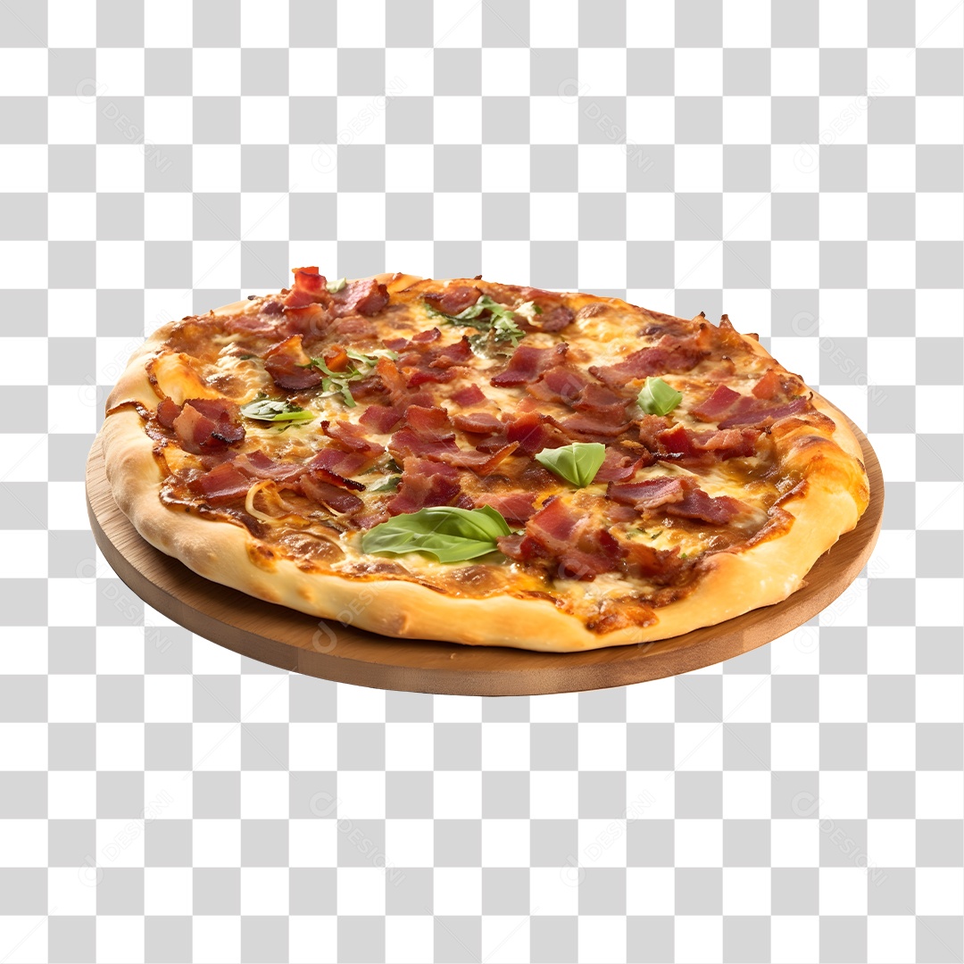 Deliciosa Pizza Tabua De Madeira PNG Transparente