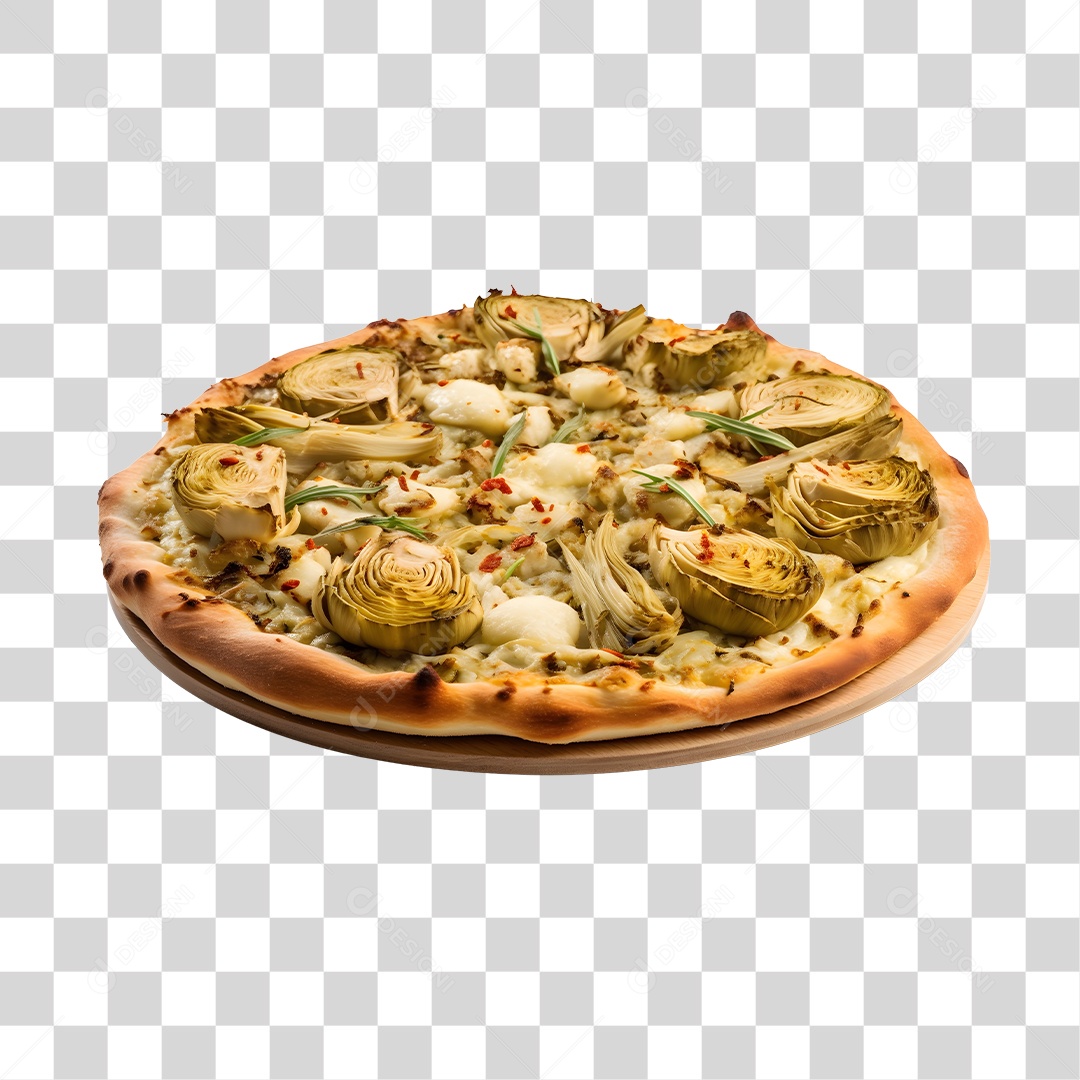 Deliciosa Pizza Tabua De Madeira PNG Transparente