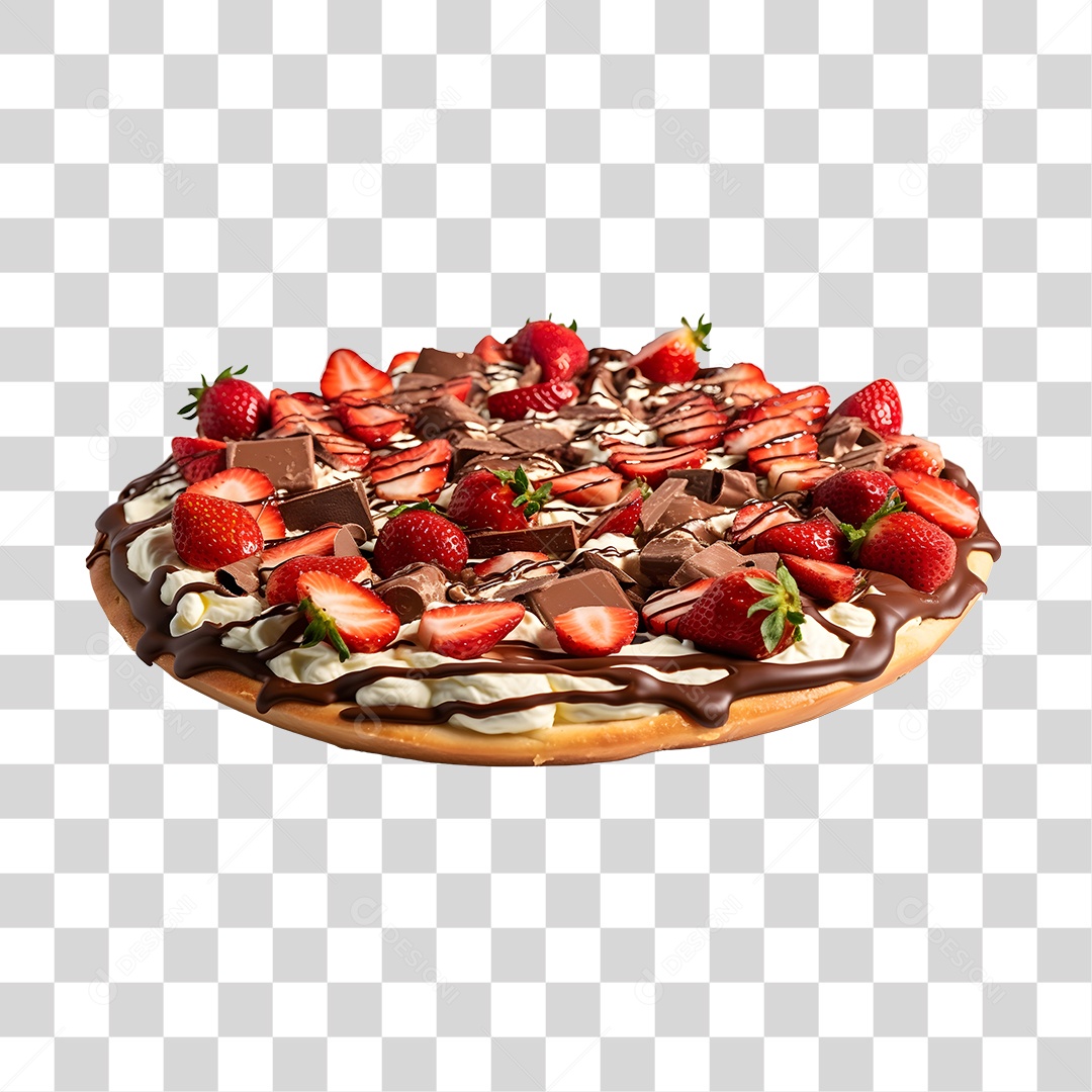Deliciosa Pizza De Morango Tabua De Madeira PNG Transparente
