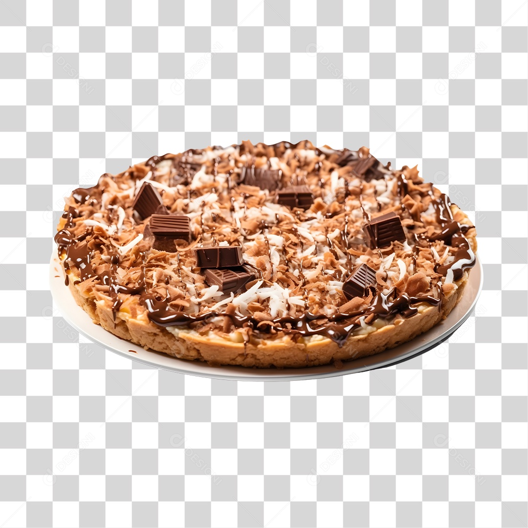 Deliciosa Pizza De Chocolate Tabua De Madeira PNG Transparente