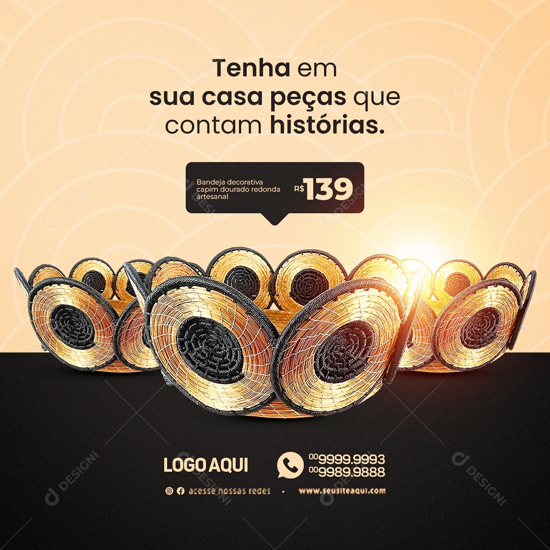 Tenha Em Sua Casa Pelas Que Contam Histórias Artesanato Social Media PSD Editável