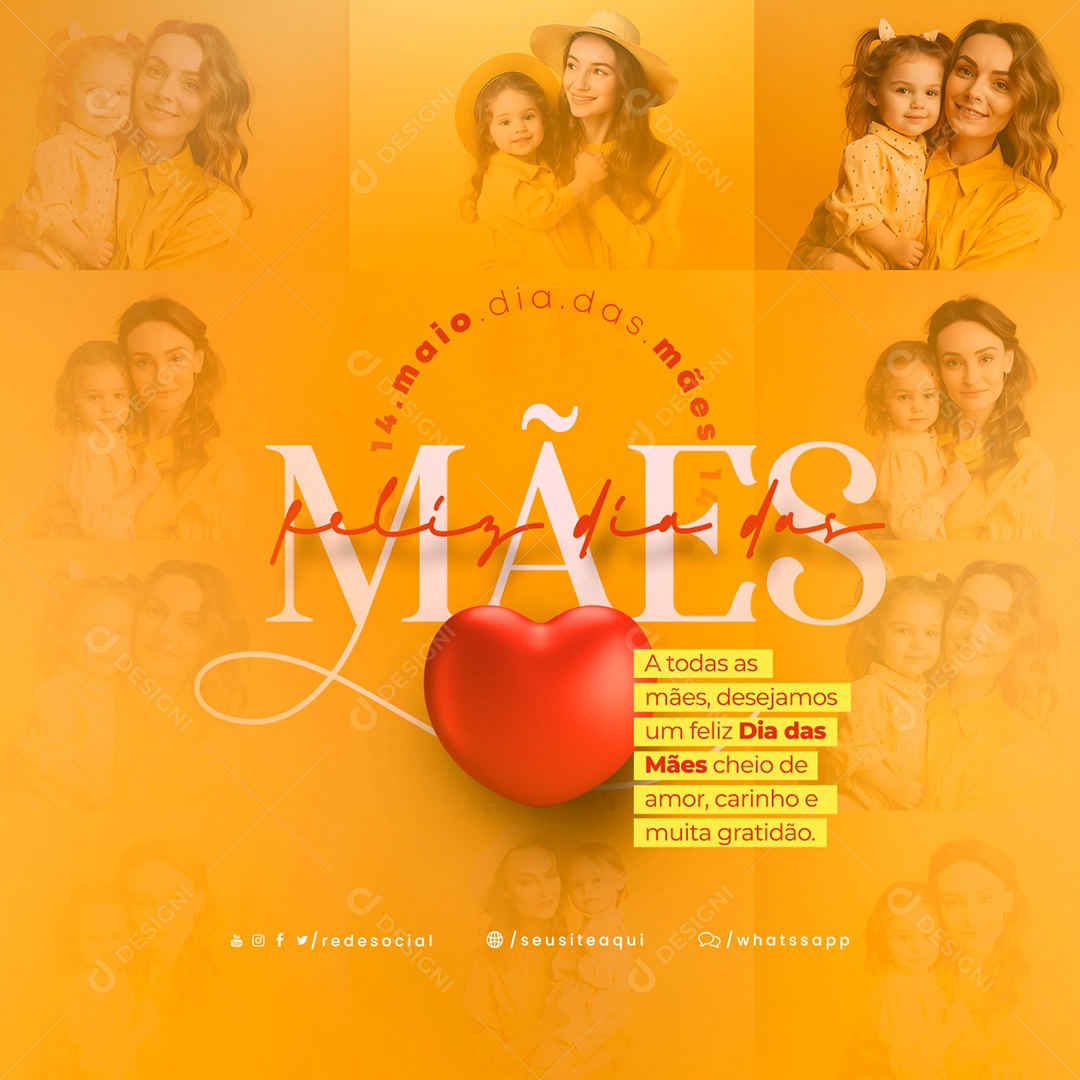 A Toda As Mães 14 De Maio Feliz Dia Das Mães Social Media PSD Editável