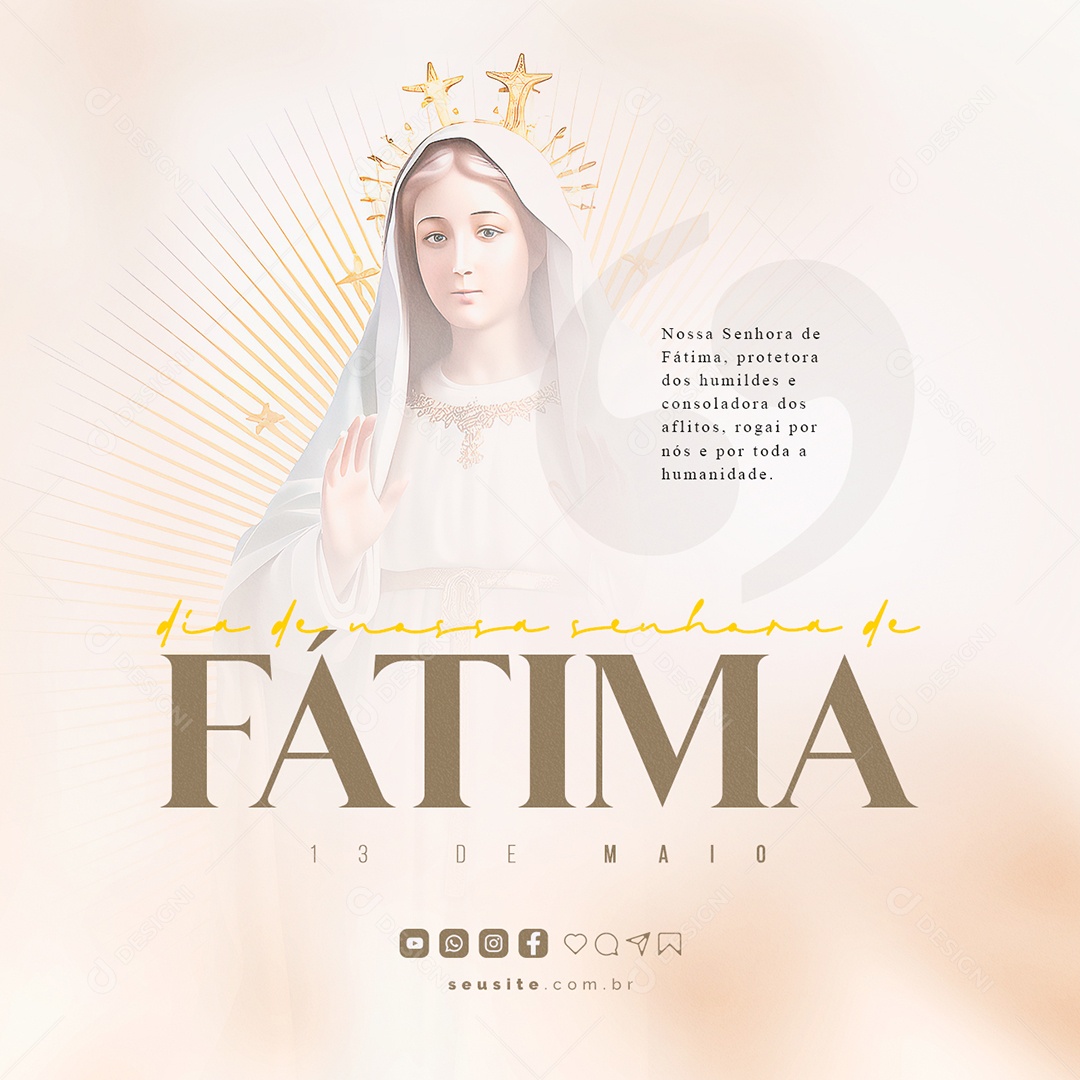 Dia De Nossa Senhora De Fátima 13 De Maio Social Media PSD Editável