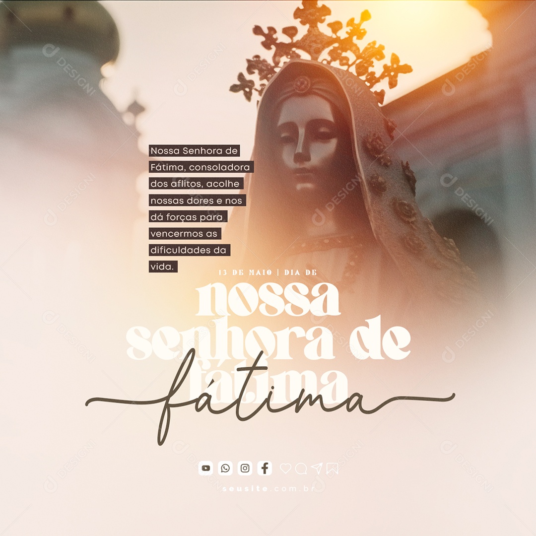 Our Lady of Fatima Day 13 May Editable Social Media PSD