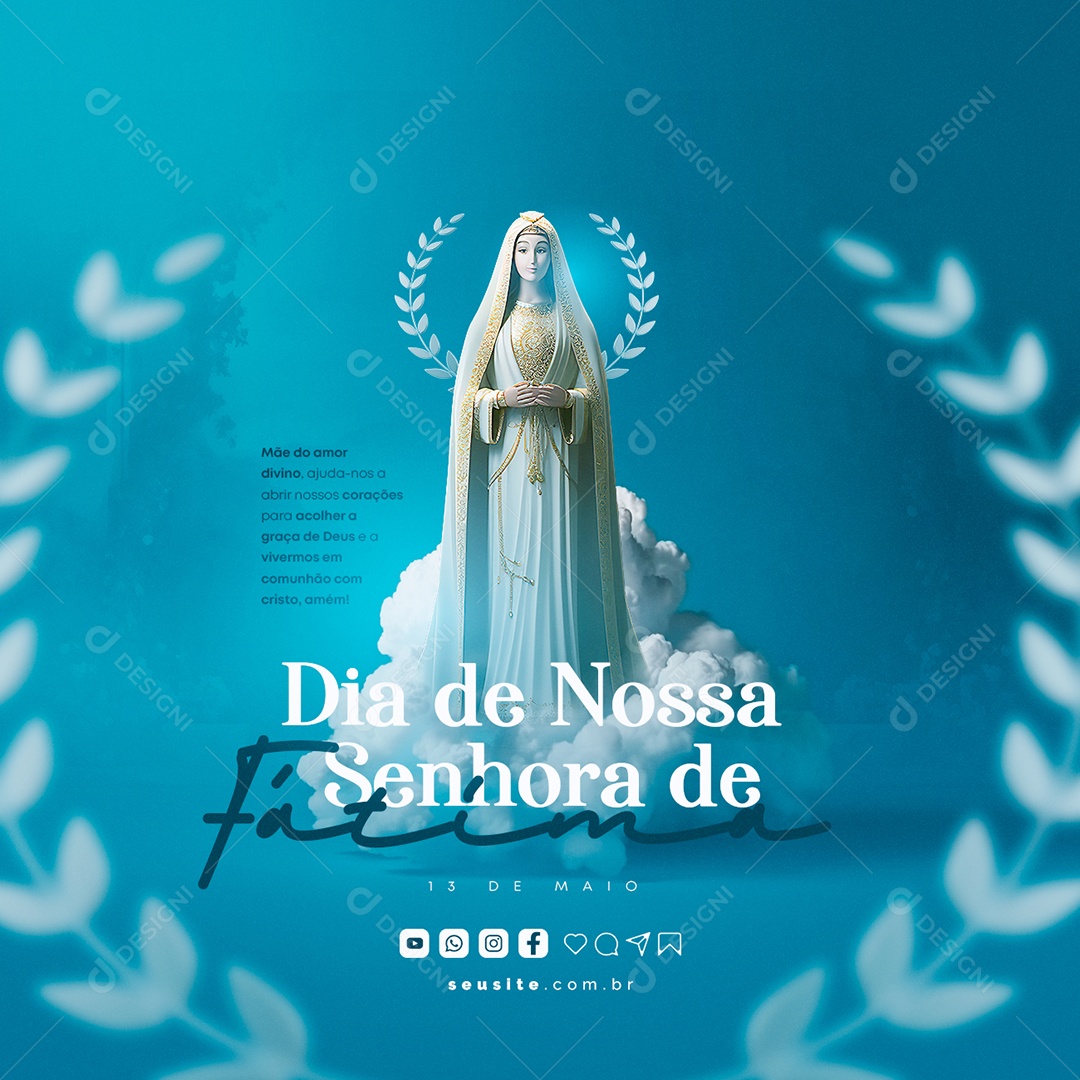 Mãe Do Amor Divino Dia De Nossa Senhora De Fátima Social Media PSD Editável