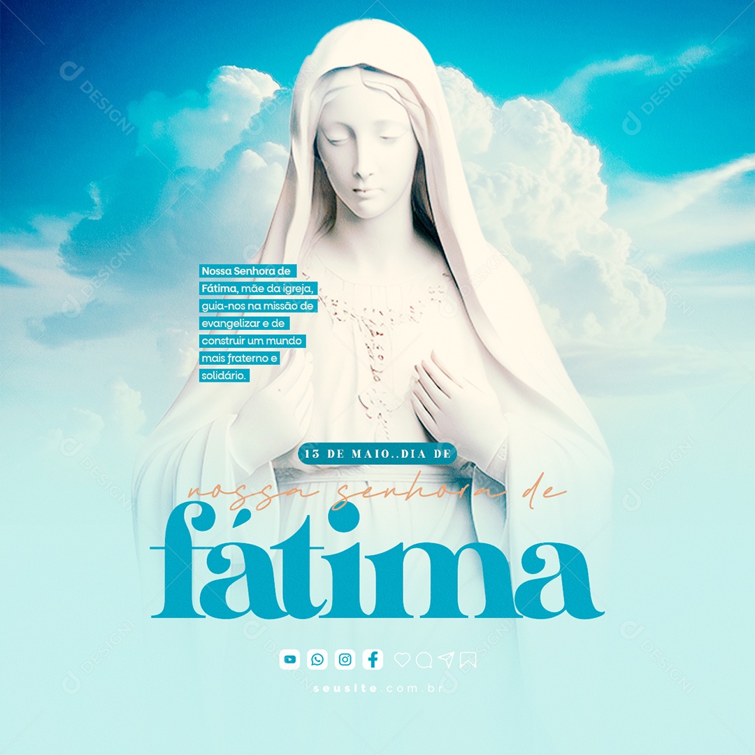 Dia De Nossa Senhora De Fátima 13 De Maio Social Media PSD Editável