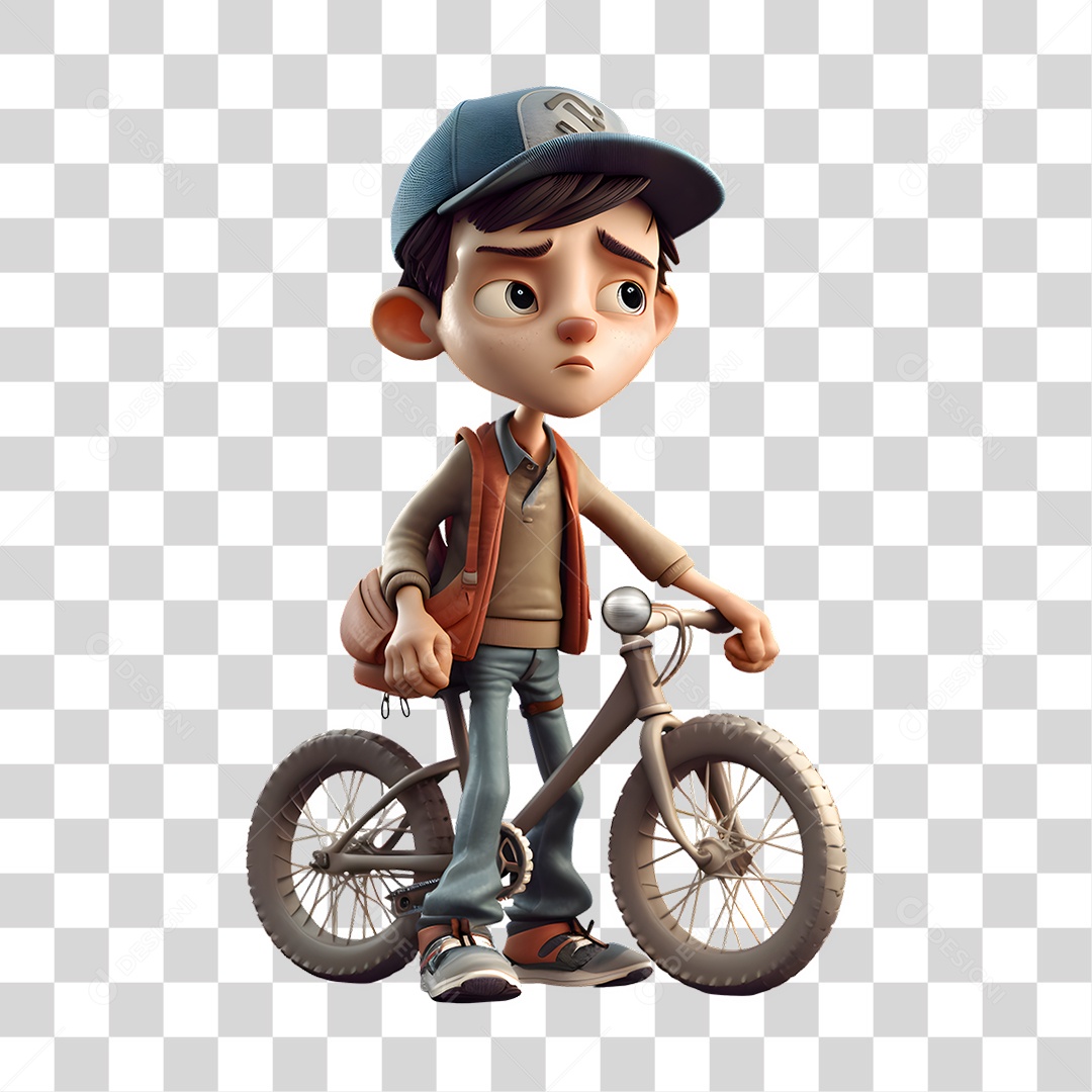 Carteiro de Bicicleta 3D PNG Transparente