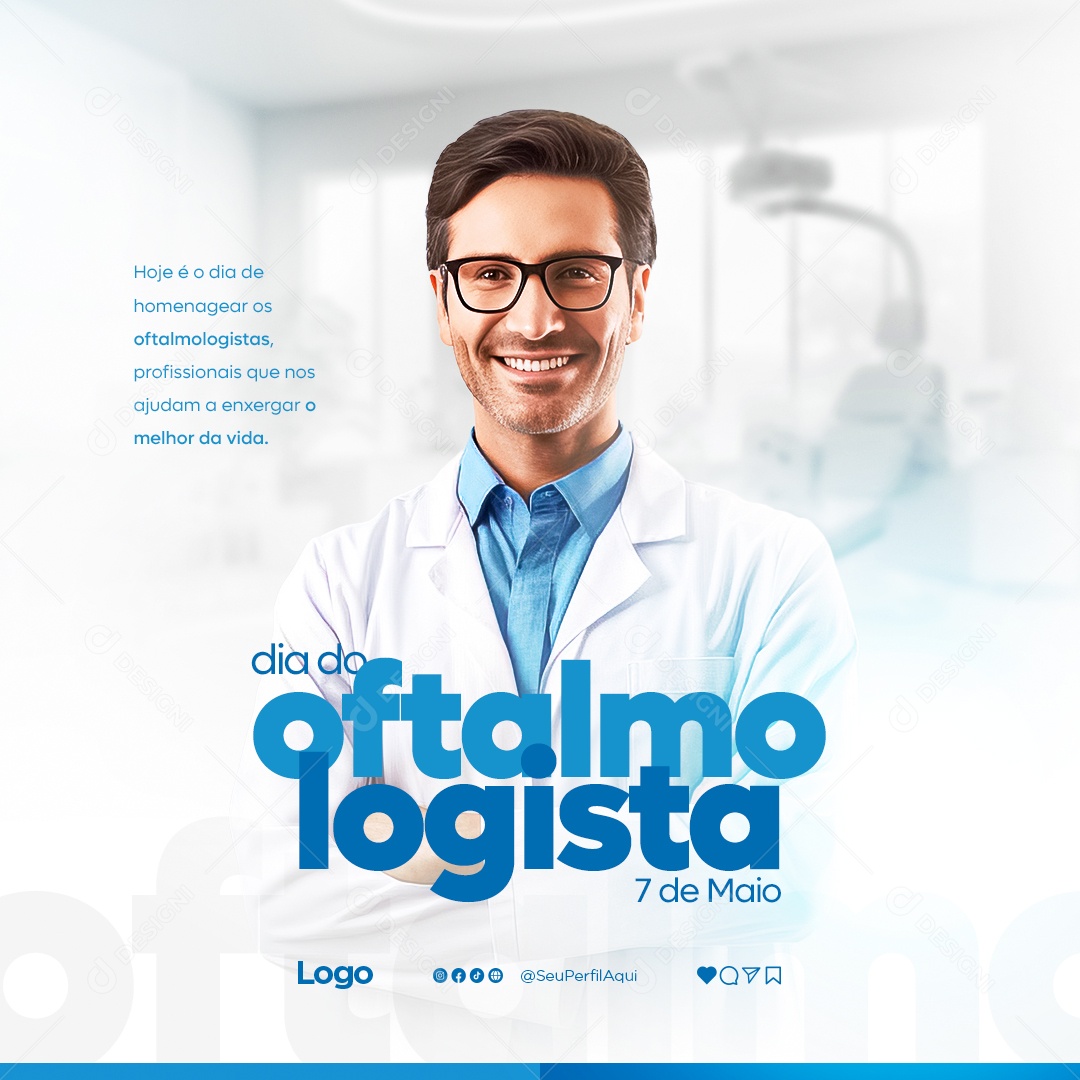 Social Media Dia Do Oftalmologista Profissionais Que Nos Ajudam PSD Editável