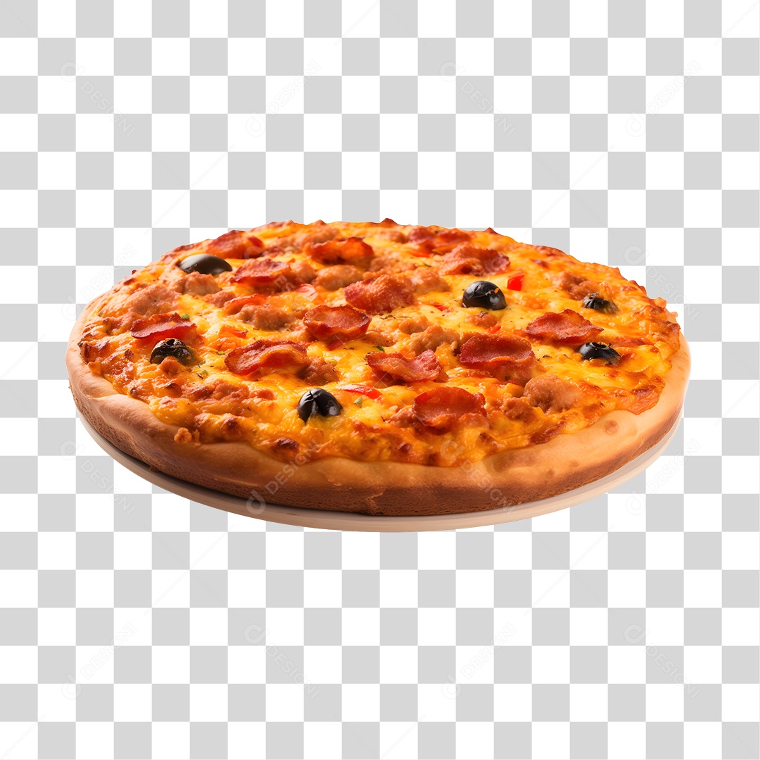 Deliciosa Pizza Tabua De Madeira PNG Transparente