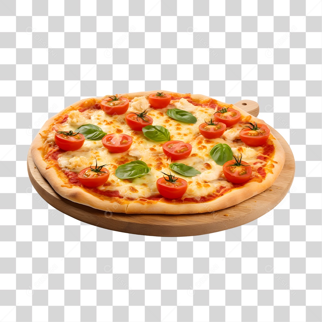Deliciosa Pizza Tabua De Madeira PNG Transparente
