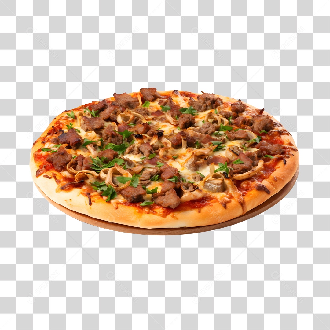 Deliciosa Pizza Tabua De Madeira PNG Transparente