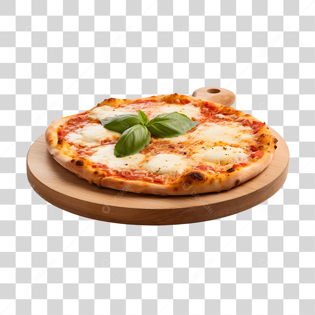 Deliciosa Pizza Tabua De Madeira PNG Transparente