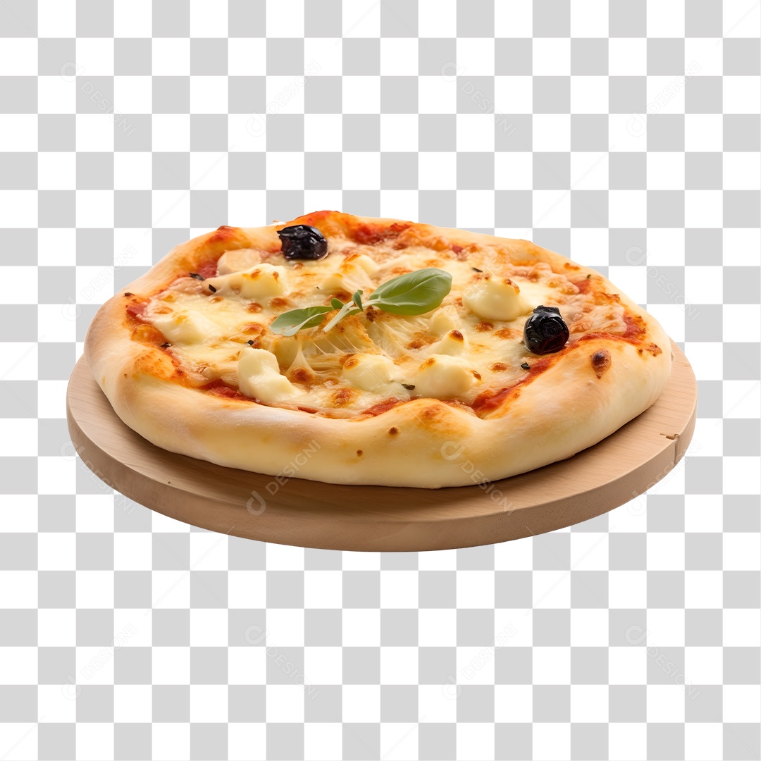 Deliciosa Pizza Tabua De Madeira PNG Transparente