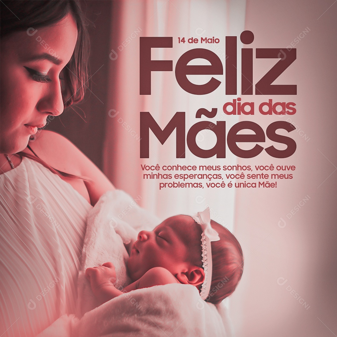 Social Media Feed Feliz Dia Das Mães 14 De Maio Você Conhece Meus Sonhos PSD Editavel