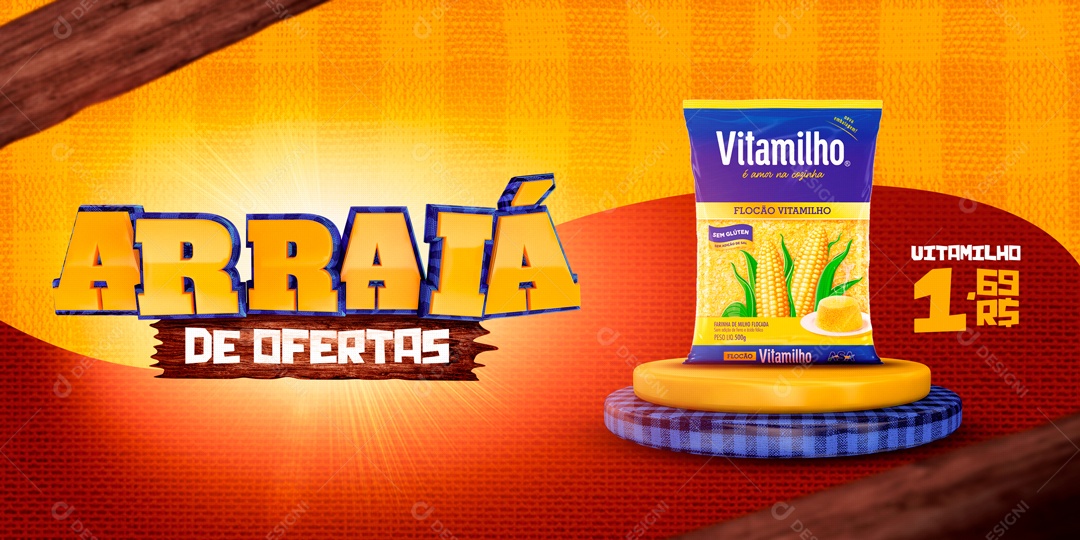 Arraiá de Ofertas Social Media PSD Editável