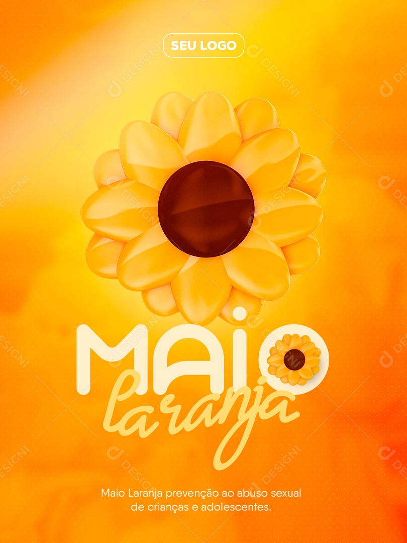 Maio Laranja Mês de Combate Ao Abuso e Exploração Sexual de Crianças e Adolescentes Social Media PSD Editável