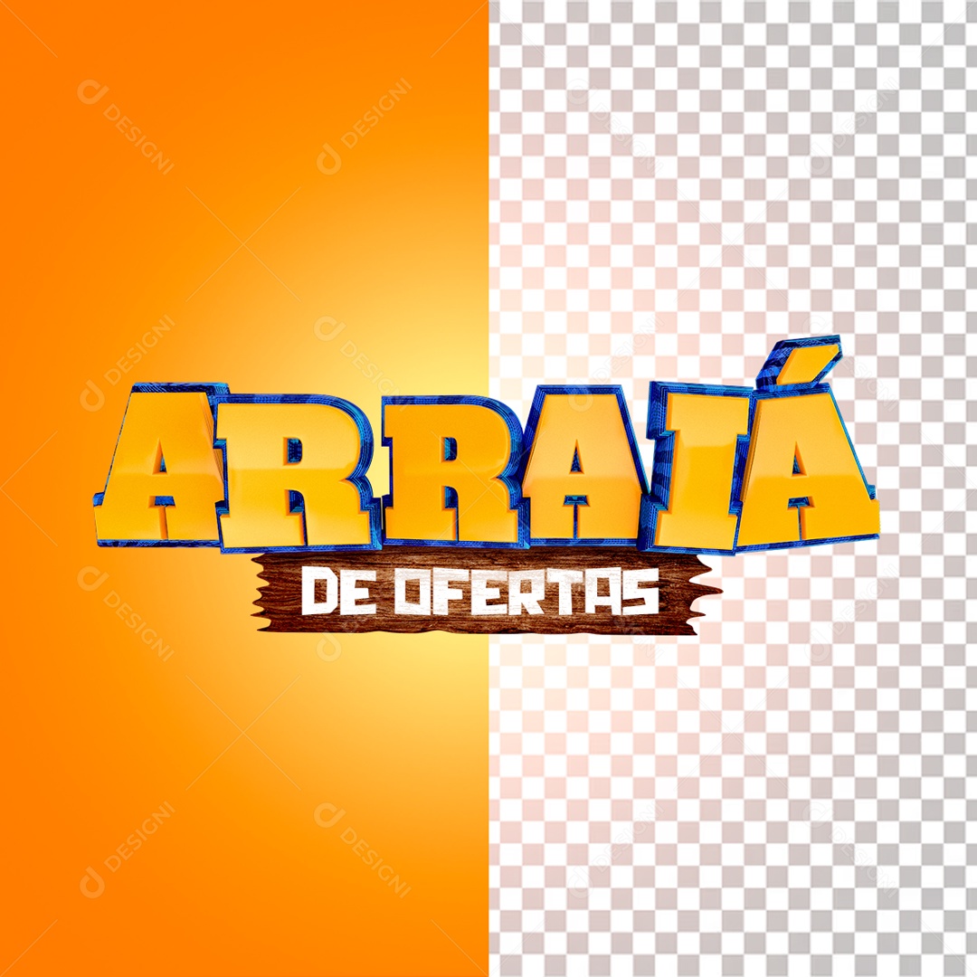 Selo 3D Para Composição Arraiá de Ofertas PSD