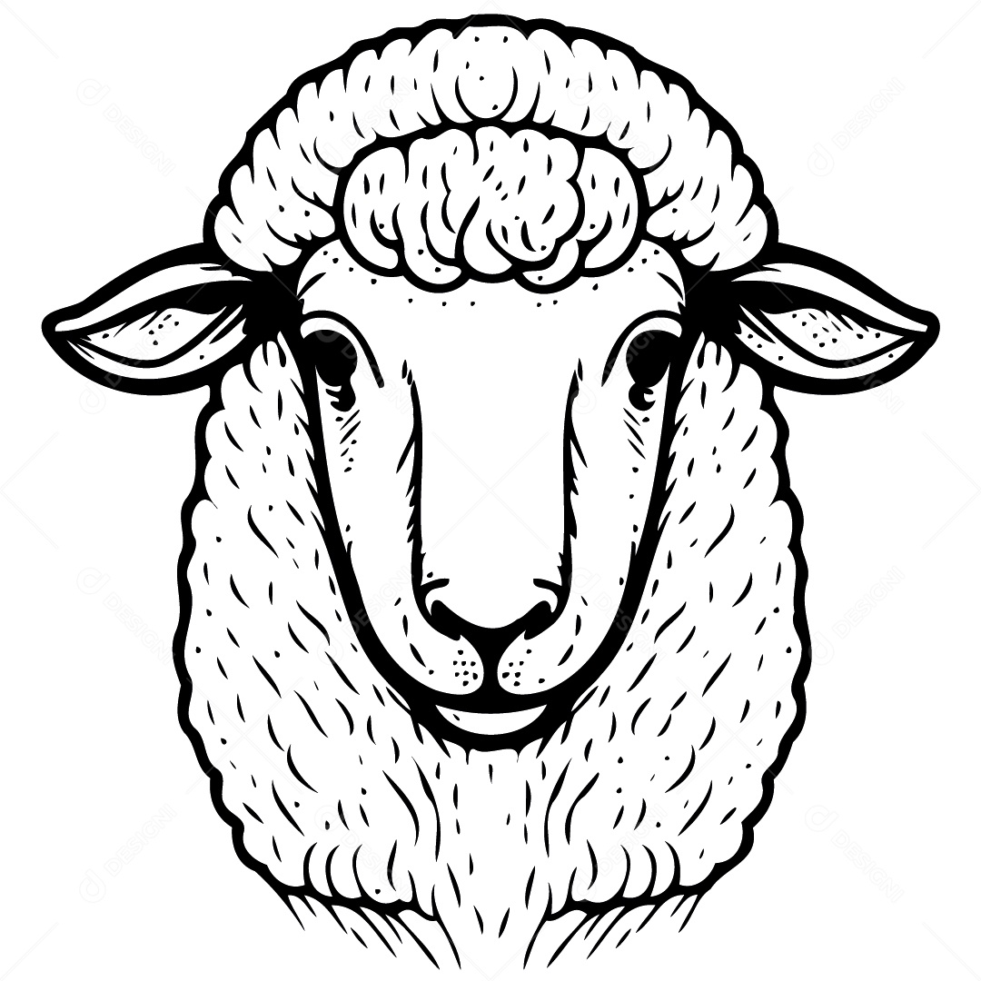 Desenho De Ovelha Ilustração Vetorial EPS