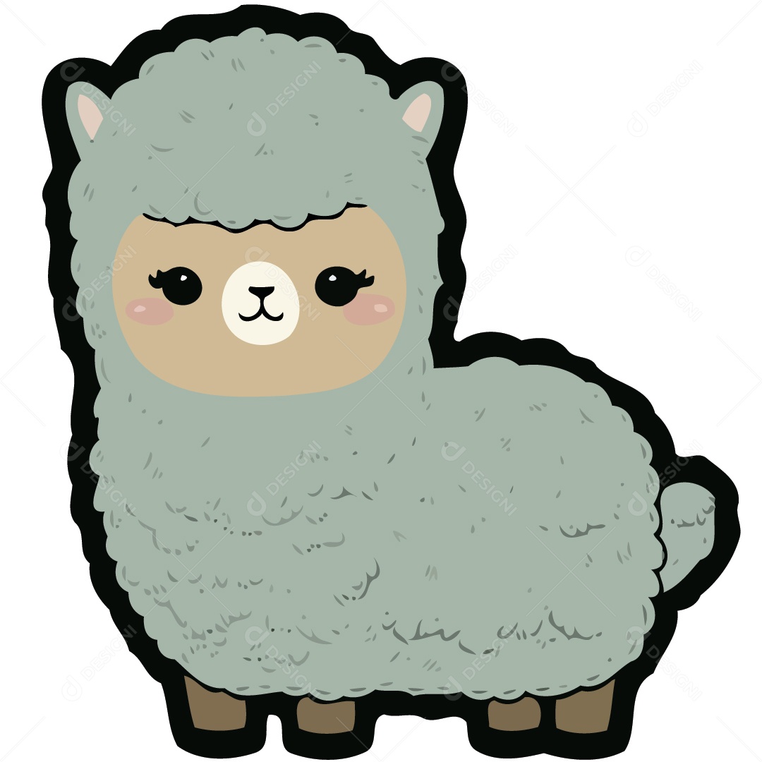 Desenho De Lhama Ilustração Vetorial EPS