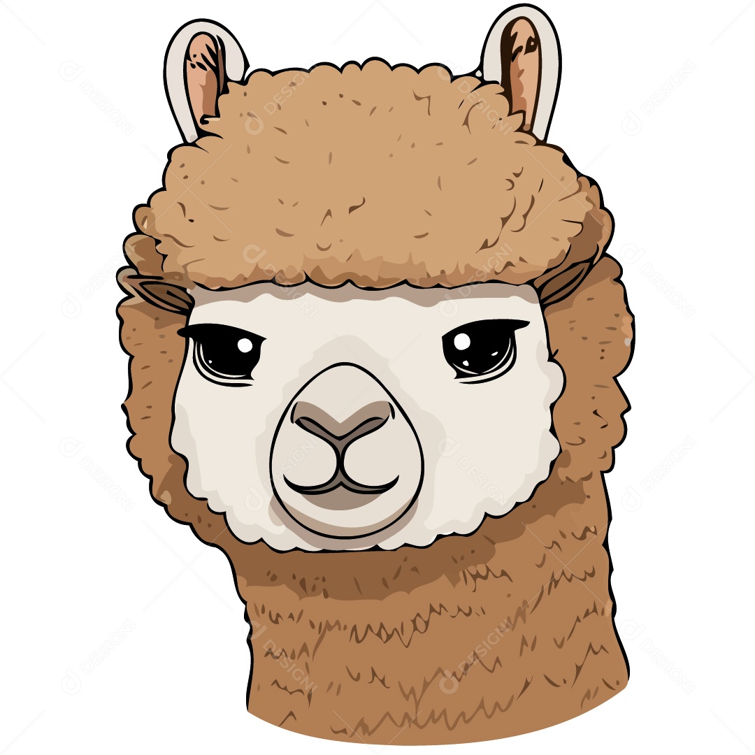 Desenho De Lhama Ilustração Vetorial EPS