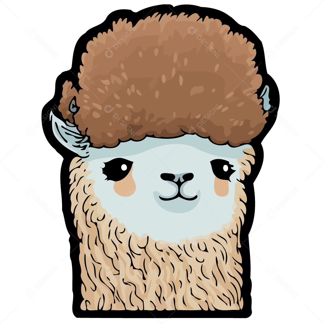 Desenho De Lhama Ilustração Vetorial EPS