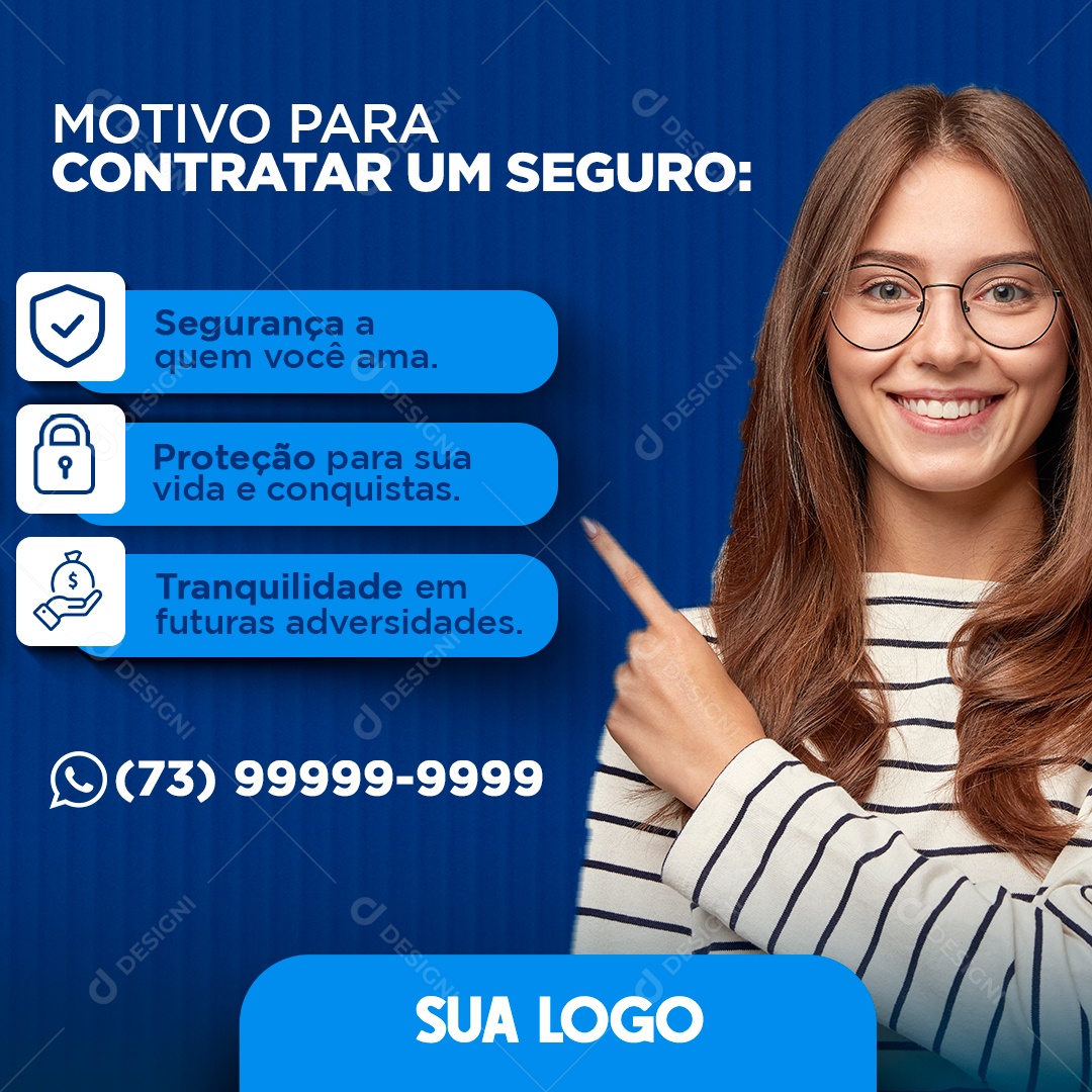 Social Media Motivos Para Contratar Um Seguro PSD Editável