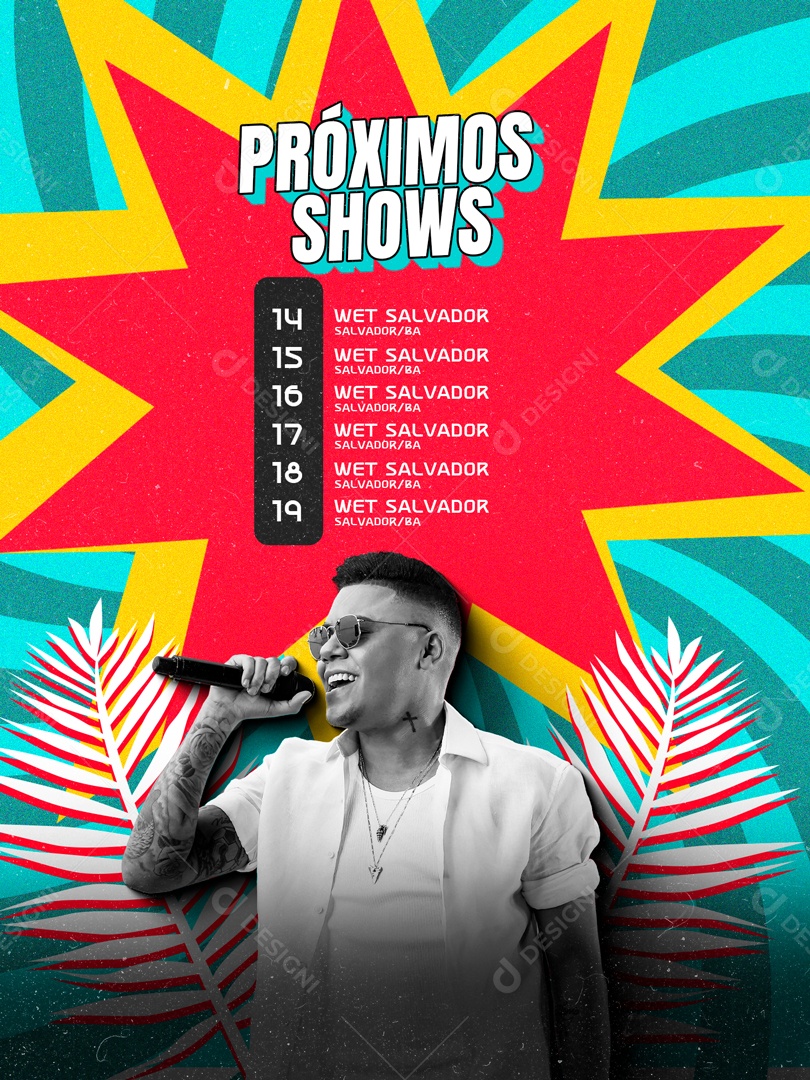 Social Media Flyer Próximos Shows Felipe Araújo PSD Editavel