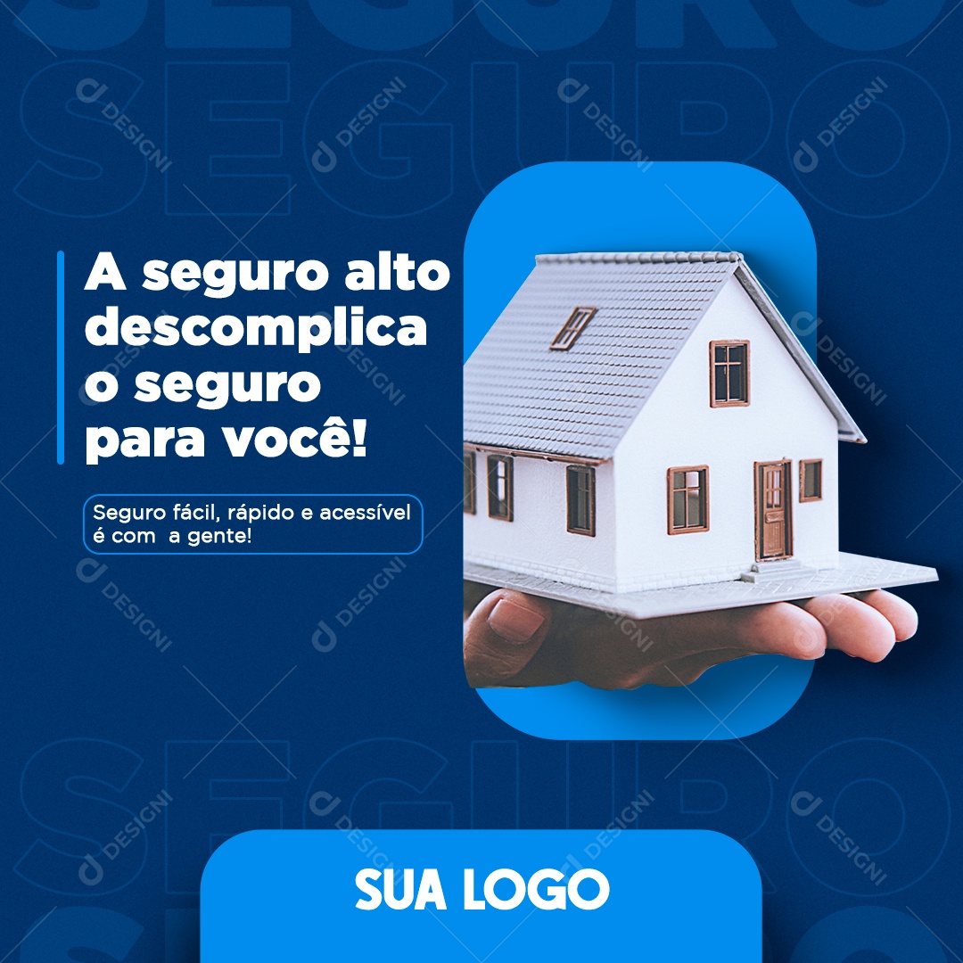 Seguro Fácil Rápido E Acessível Social Media PSD Editavel