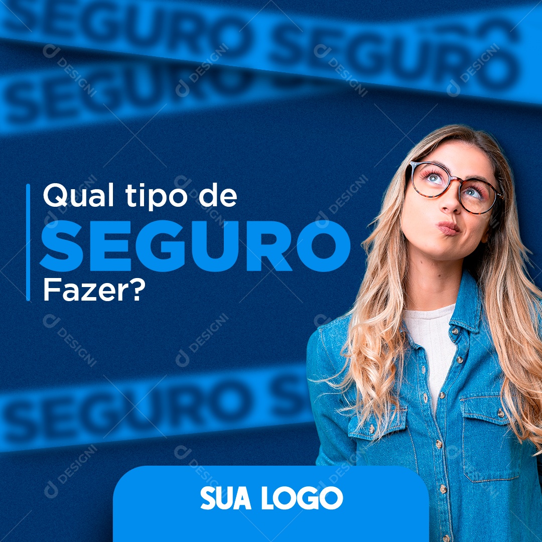 Social Media Qual Tipo De Seguro Fazer PSD Editável