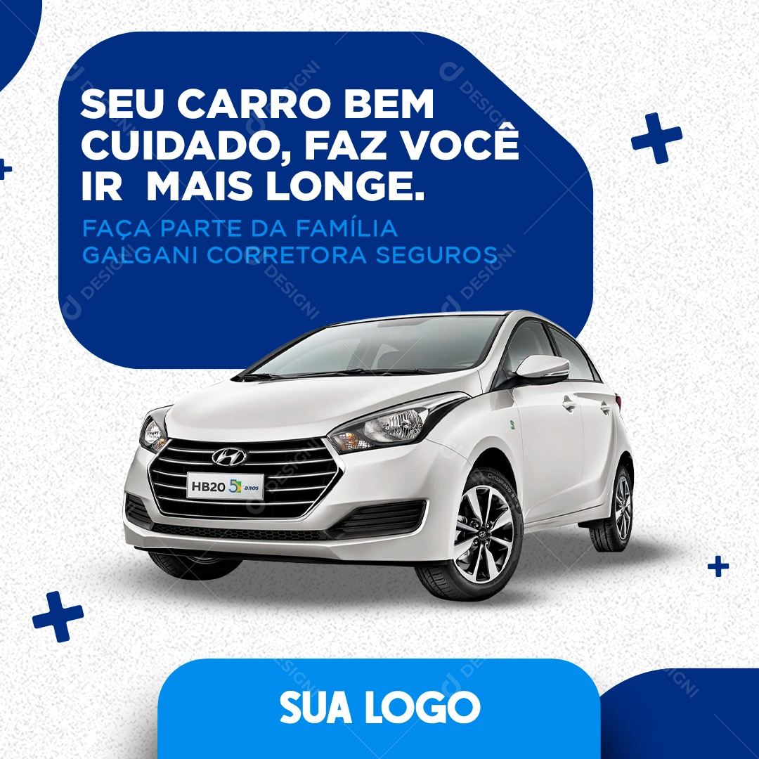 Social Media Seu Carro Bem Cuidado Seguradora PSD Editável