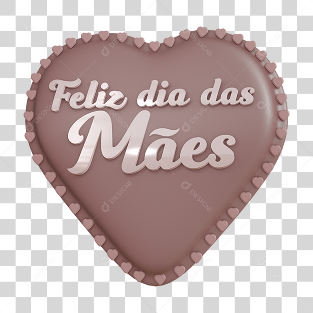 Selo 3D Feliz Dia Das Mães Para Composição PNG Transparente