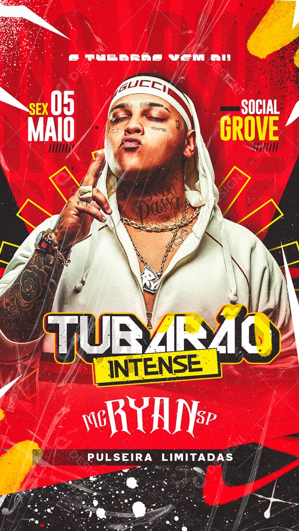 Story Flyer Mc Ryan Tubarão Intense Social Media PSD Editável
