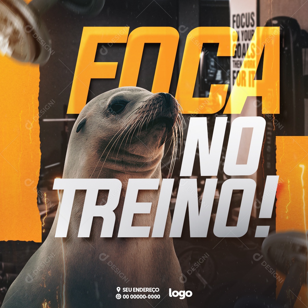 Social Media Foca No Treino Academia PSD Editavel