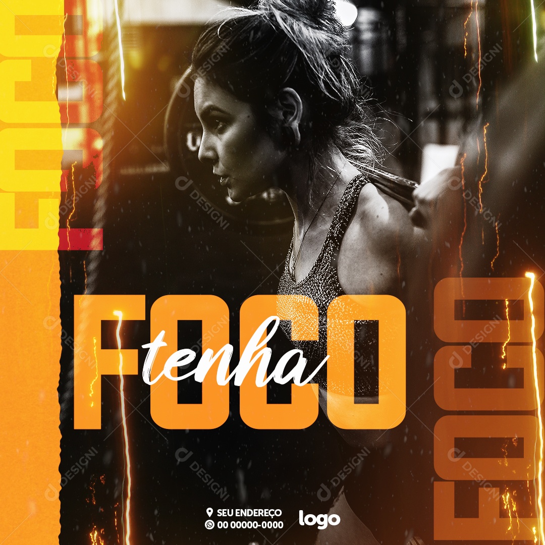 Tenha Foco Academia Social Media PSD Editável