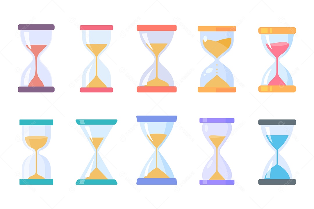 Ampulhetas De Tempo ou Relógio De Areia Desenho Vetor EPS