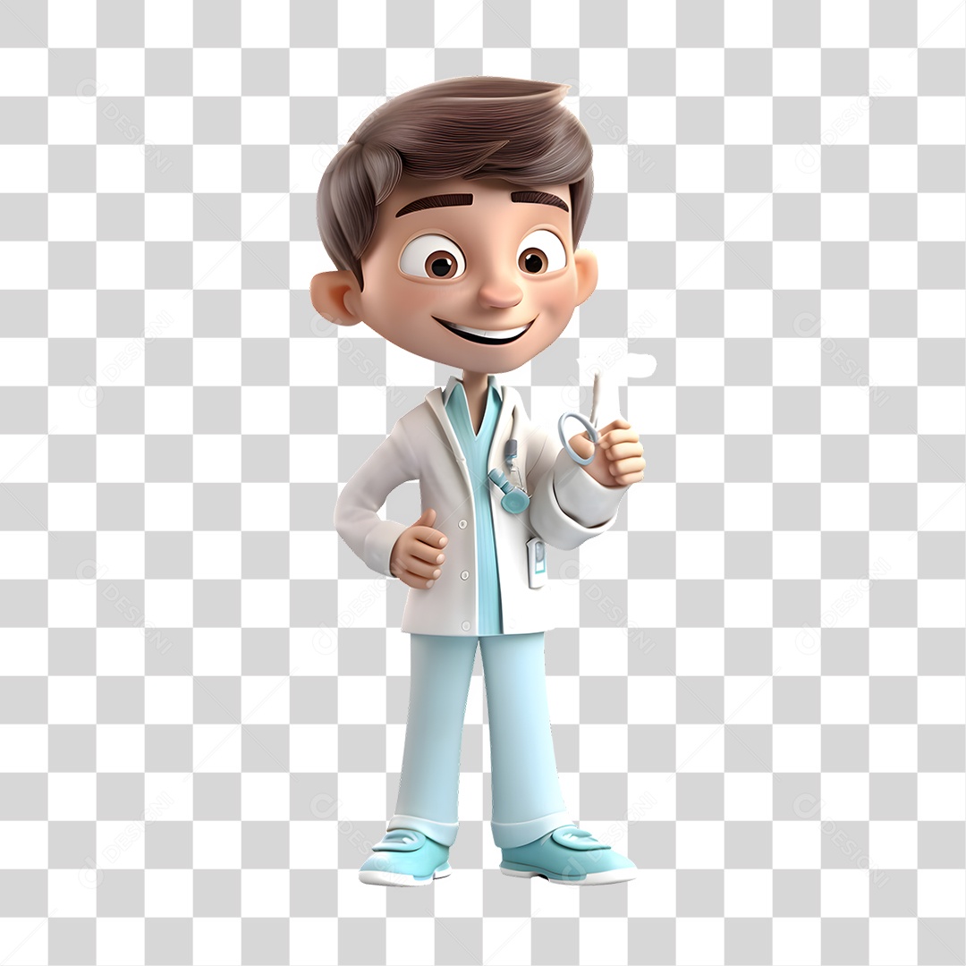 Médico Sorrindo 3D PNG Transparente